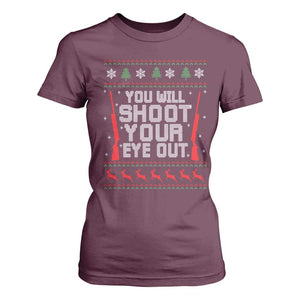 Funny You'll Shoot Your Eye Out Kid T Shirt For Women Christmas Movie Guns TS11 Maroon Print Your Wear