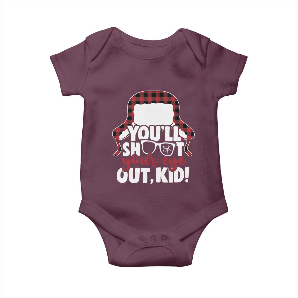 Funny You Will Shoot Your Eye Out Kid Baby Onesie Christmas Movie Glasses Hat TS11 Maroon Print Your Wear