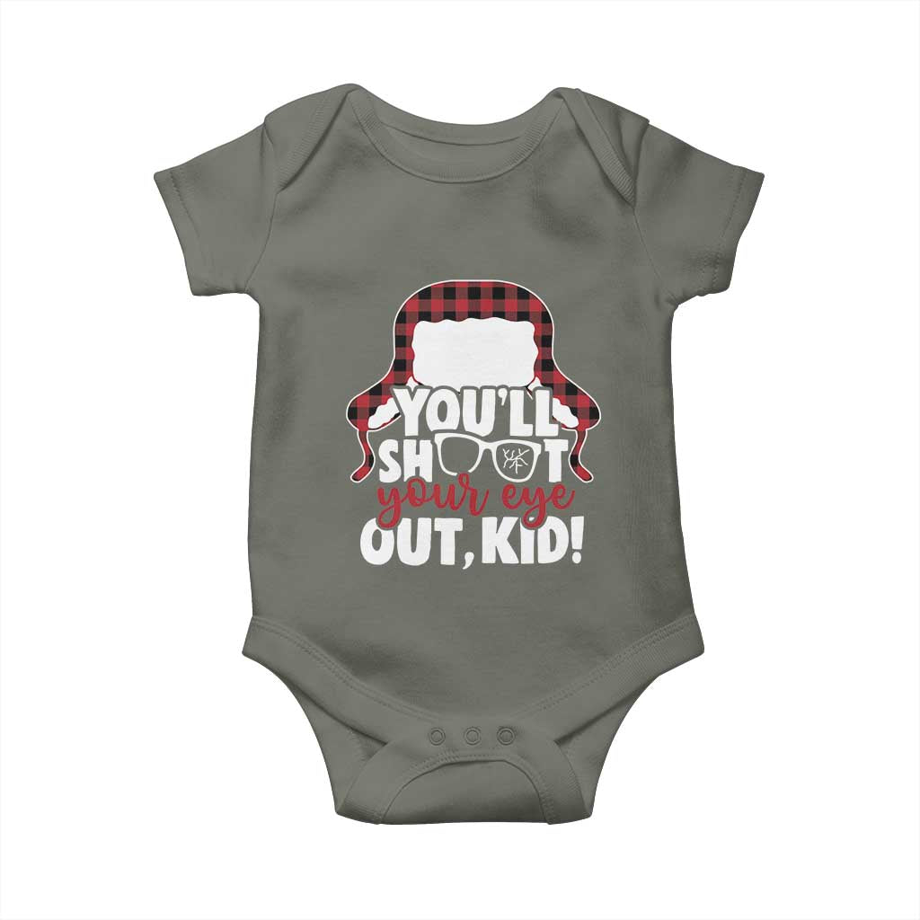 Funny You Will Shoot Your Eye Out Kid Baby Onesie Christmas Movie Glasses Hat TS11 Military Green Print Your Wear