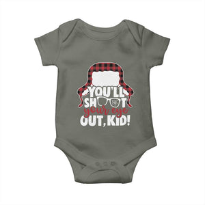 Funny You Will Shoot Your Eye Out Kid Baby Onesie Christmas Movie Glasses Hat TS11 Military Green Print Your Wear