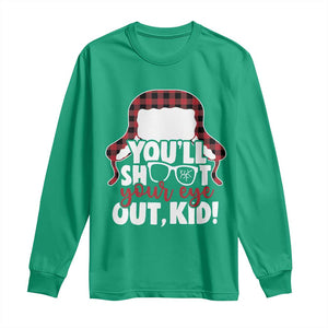 Funny You Will Shoot Your Eye Out Kid Long Sleeve Shirt Christmas Movie Glasses Hat TS11 Irish Green Print Your Wear