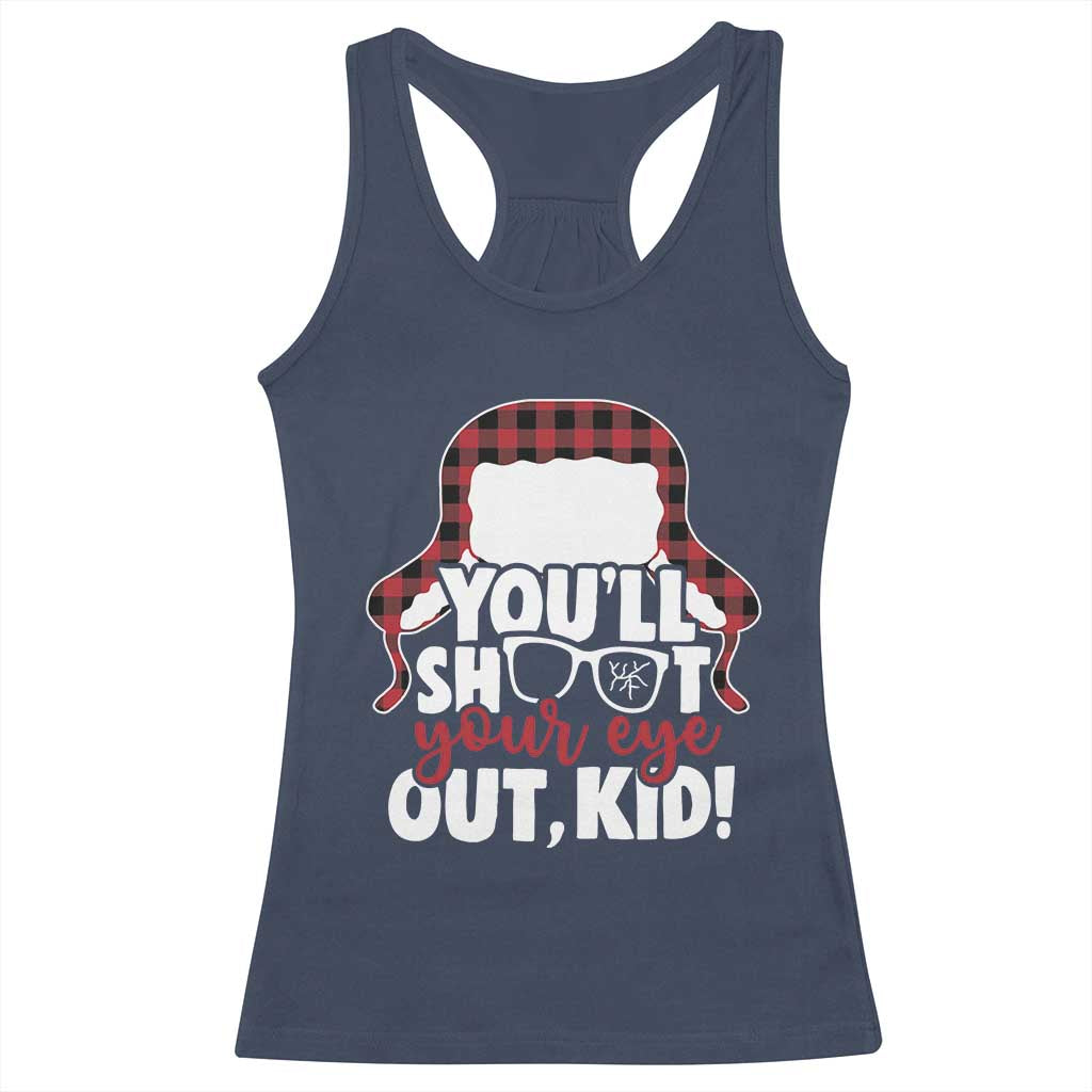 Funny You Will Shoot Your Eye Out Kid Racerback Tank Top Christmas Movie Glasses Hat TS11 Navy Print Your Wear