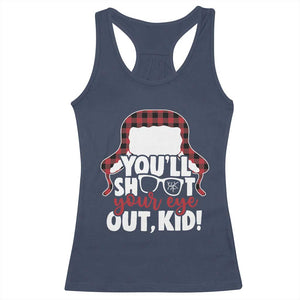 Funny You Will Shoot Your Eye Out Kid Racerback Tank Top Christmas Movie Glasses Hat TS11 Navy Print Your Wear