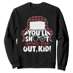 Funny You Will Shoot Your Eye Out Kid Sweatshirt Christmas Movie Glasses Hat TS11 Black Print Your Wear