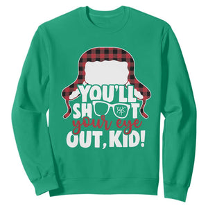 Funny You Will Shoot Your Eye Out Kid Sweatshirt Christmas Movie Glasses Hat TS11 Irish Green Print Your Wear