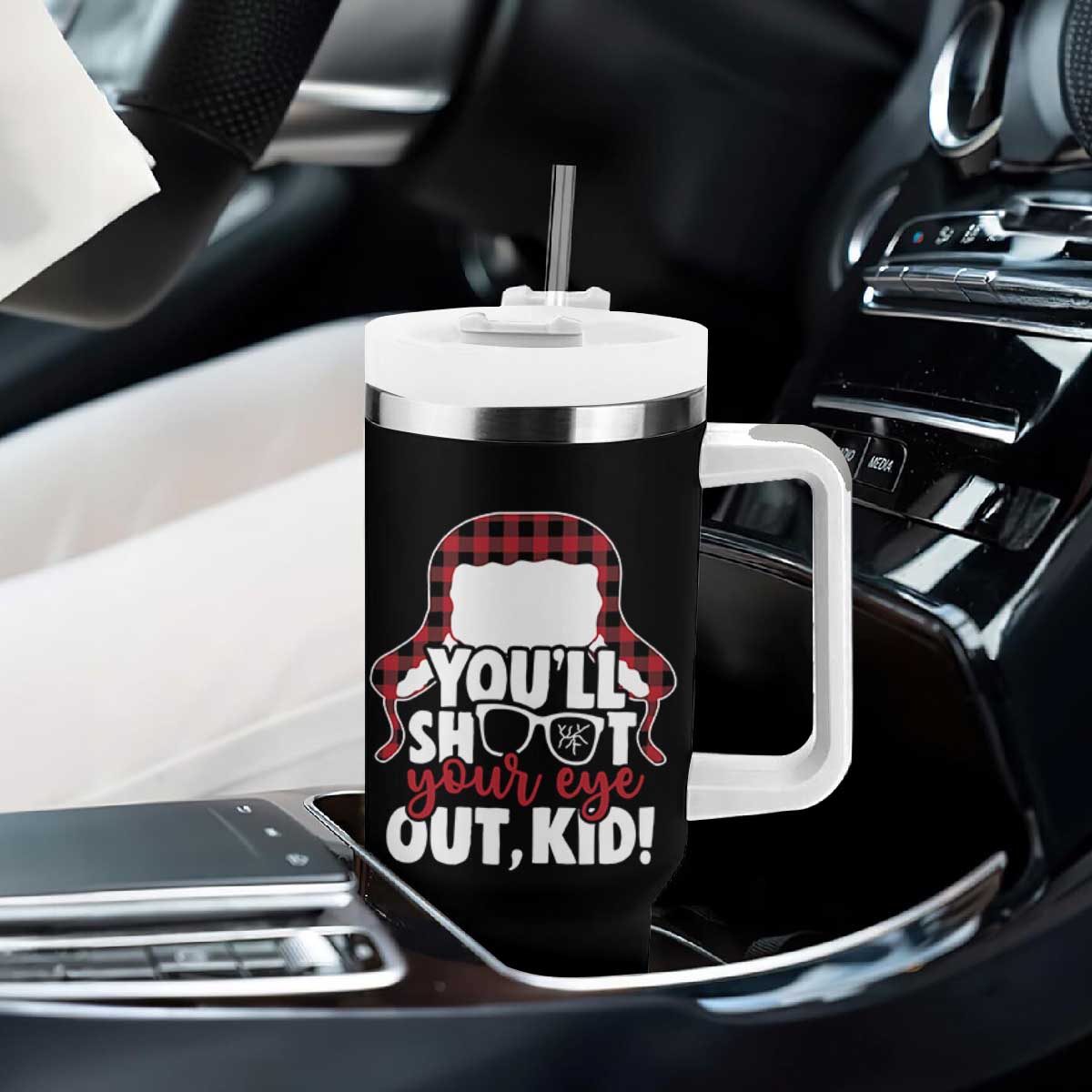 Funny You Will Shoot Your Eye Out Kid Tumbler With Handle Christmas Movie Glasses Hat TS11 Print Your Wear