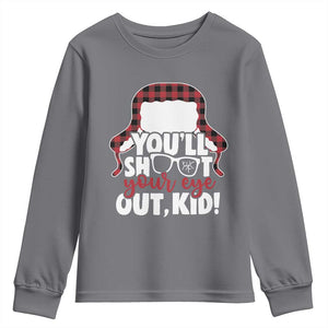 Funny You Will Shoot Your Eye Out Kid Youth Sweatshirt Christmas Movie Glasses Hat TS11 Charcoal Print Your Wear