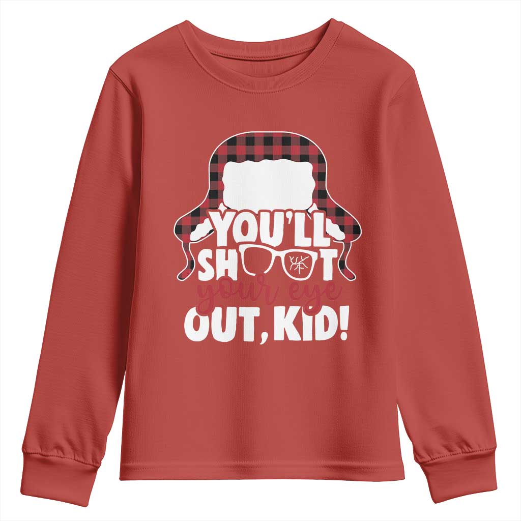 Funny You Will Shoot Your Eye Out Kid Youth Sweatshirt Christmas Movie Glasses Hat TS11 Red Print Your Wear