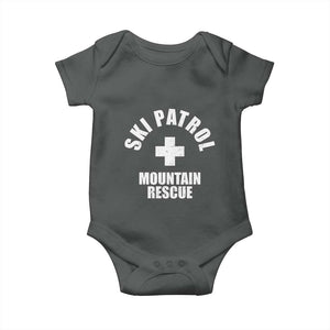 Ski Patrol Mountain Rescue Baby Onesie Winter Slopes Skiing Snowboarding TS11 Dark Heather Print Your Wear