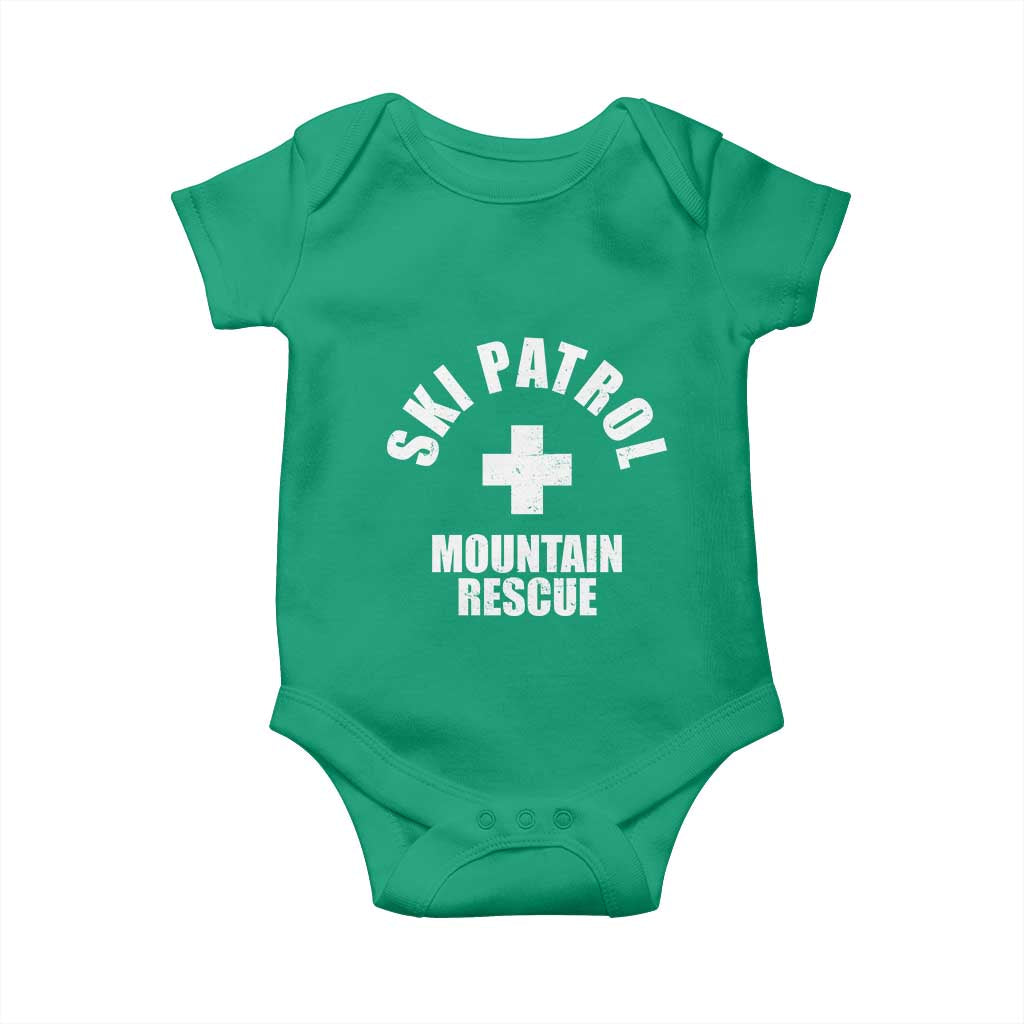 Ski Patrol Mountain Rescue Baby Onesie Winter Slopes Skiing Snowboarding TS11 Irish Green Print Your Wear