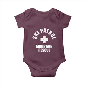 Ski Patrol Mountain Rescue Baby Onesie Winter Slopes Skiing Snowboarding TS11 Maroon Print Your Wear