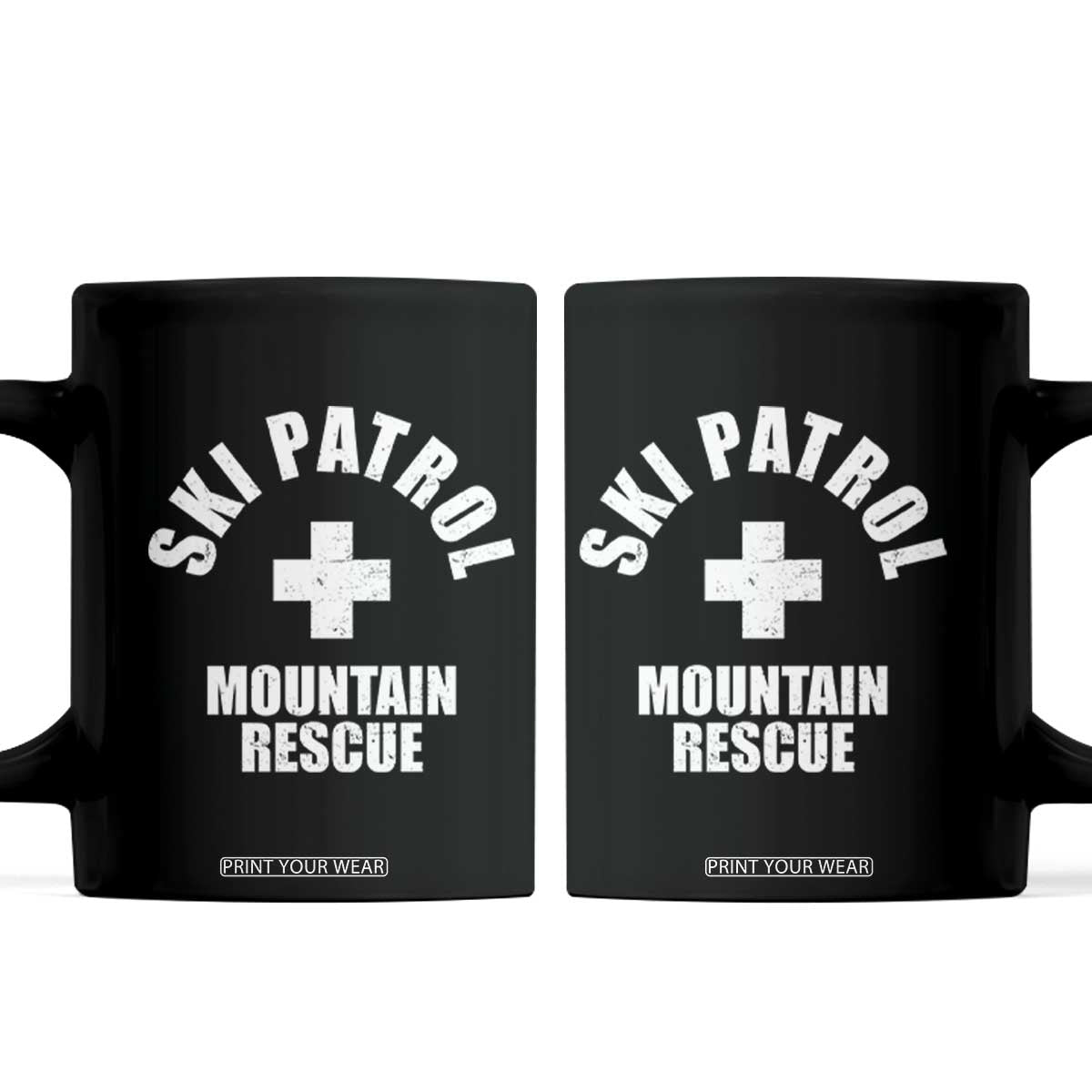 Ski Patrol Mountain Rescue Coffee Mug Winter Slopes Skiing Snowboarding TS11 Black Print Your Wear