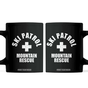 Ski Patrol Mountain Rescue Coffee Mug Winter Slopes Skiing Snowboarding TS11 Black Print Your Wear