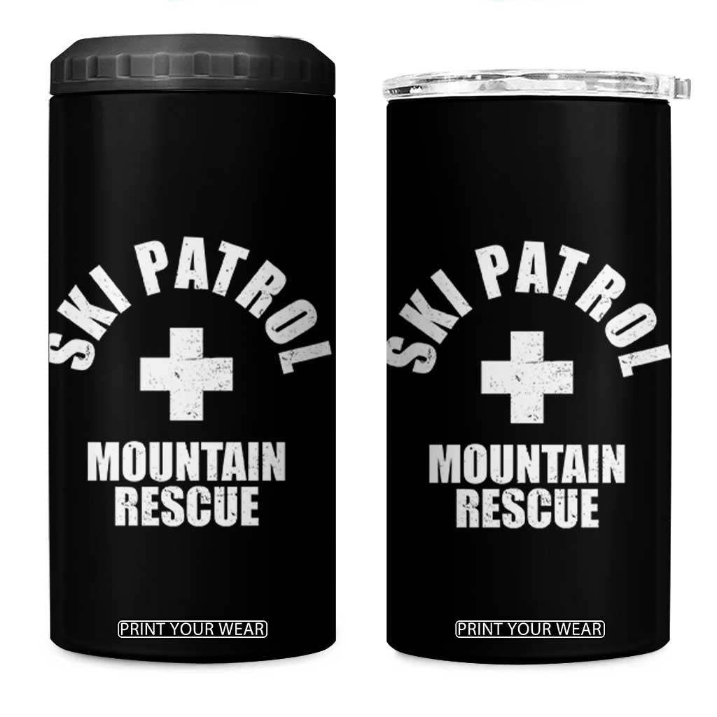 Ski Patrol Mountain Rescue 4 in 1 Can Cooler Tumbler Winter Slopes Skiing Snowboarding TS11 One Size: 16 oz Black Print Your Wear