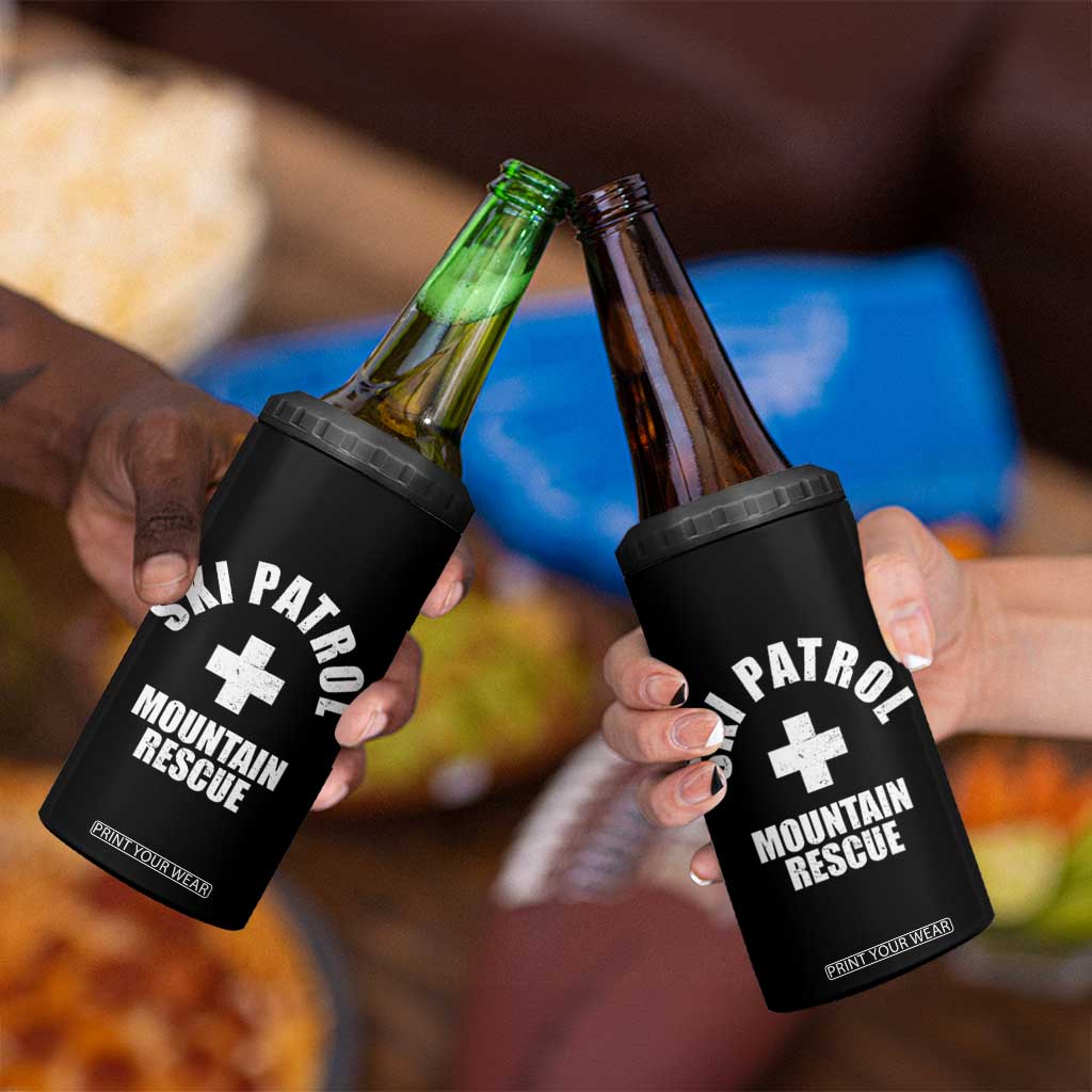 Ski Patrol Mountain Rescue 4 in 1 Can Cooler Tumbler Winter Slopes Skiing Snowboarding TS11 Print Your Wear