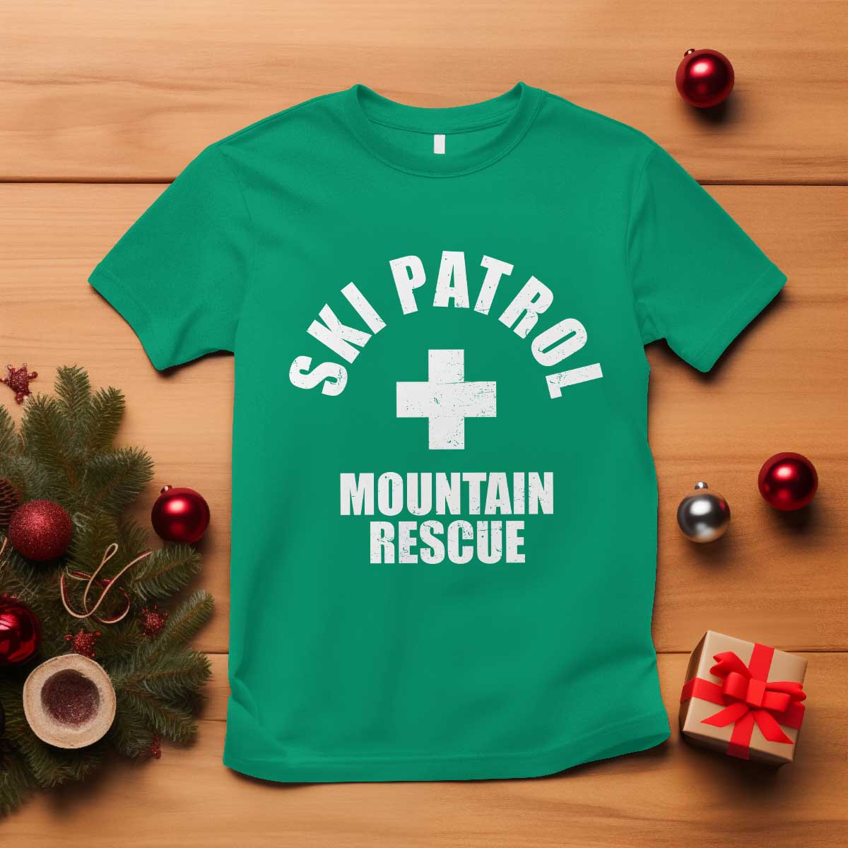 Ski Patrol Mountain Rescue T Shirt Winter Slopes Skiing Snowboarding TS11 Irish Green Print Your Wear