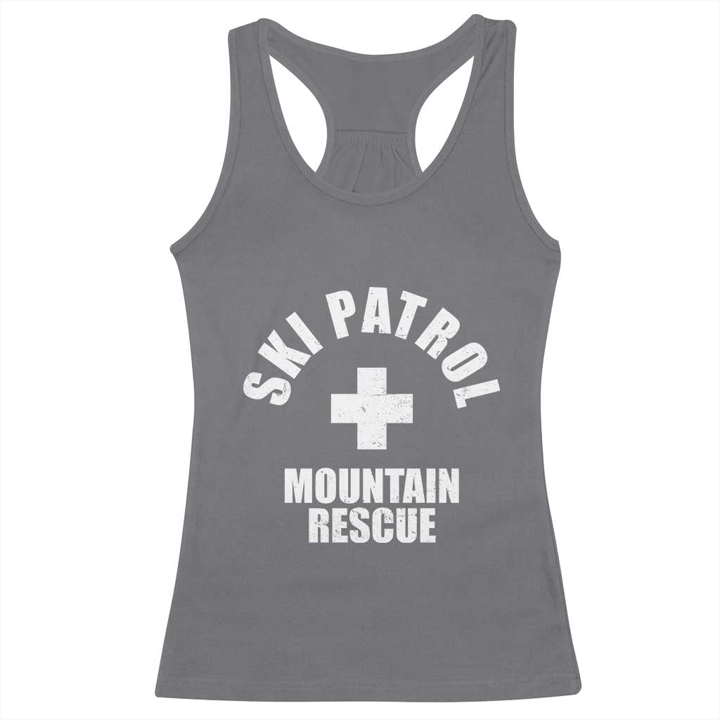 Ski Patrol Mountain Rescue Racerback Tank Top Winter Slopes Skiing Snowboarding TS11 Charcoal Print Your Wear