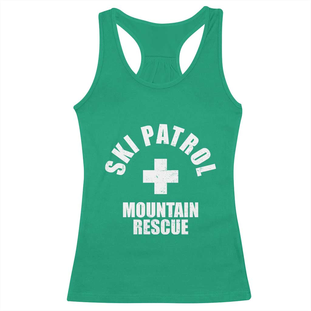 Ski Patrol Mountain Rescue Racerback Tank Top Winter Slopes Skiing Snowboarding TS11 Irish Green Print Your Wear