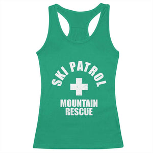 Ski Patrol Mountain Rescue Racerback Tank Top Winter Slopes Skiing Snowboarding TS11 Irish Green Print Your Wear