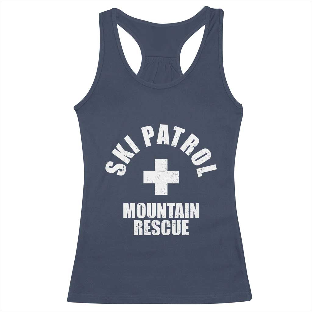 Ski Patrol Mountain Rescue Racerback Tank Top Winter Slopes Skiing Snowboarding TS11 Navy Print Your Wear