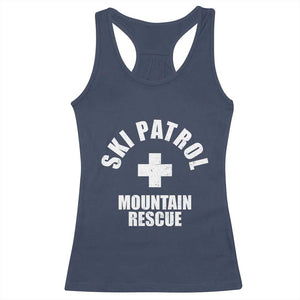 Ski Patrol Mountain Rescue Racerback Tank Top Winter Slopes Skiing Snowboarding TS11 Navy Print Your Wear