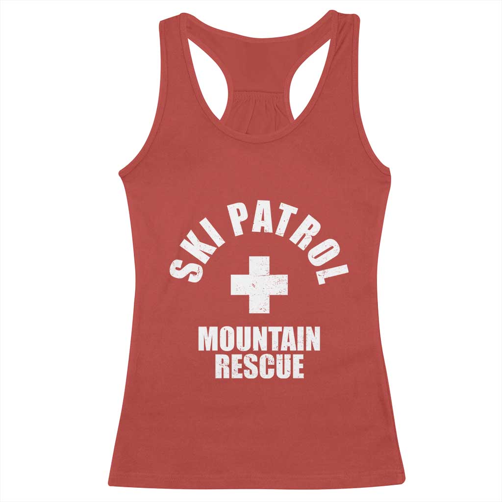 Ski Patrol Mountain Rescue Racerback Tank Top Winter Slopes Skiing Snowboarding TS11 Red Print Your Wear