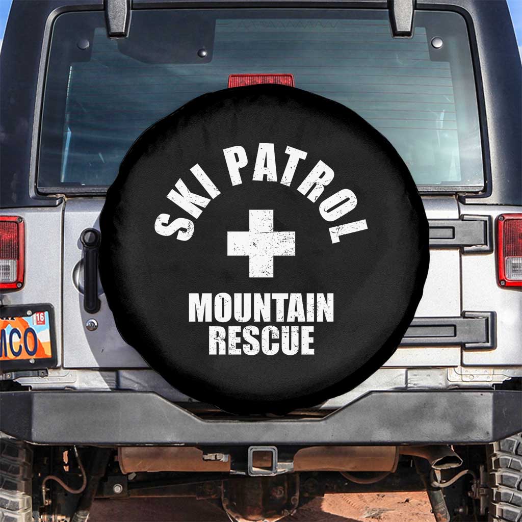 Ski Patrol Mountain Rescue Spare Tire Cover Winter Slopes Skiing Snowboarding TS11 No hole Black Print Your Wear