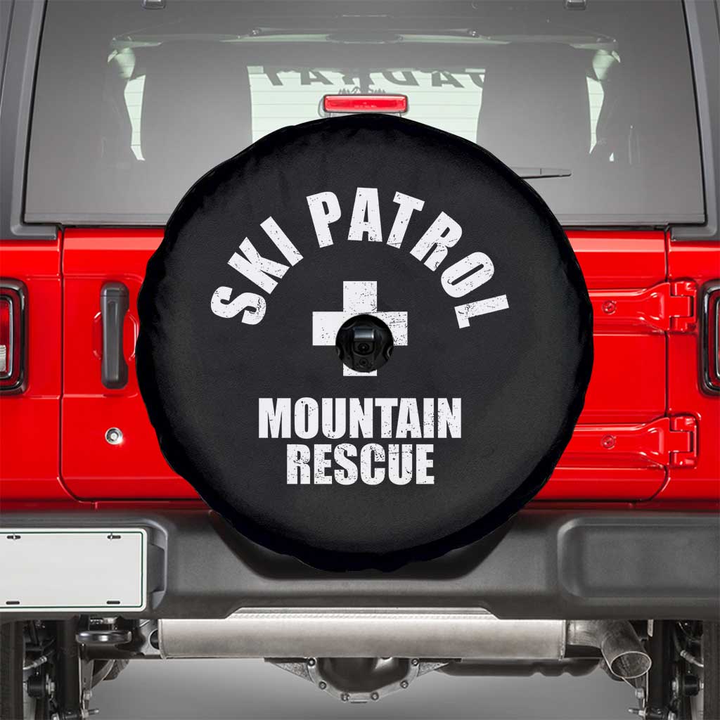 Ski Patrol Mountain Rescue Spare Tire Cover Winter Slopes Skiing Snowboarding TS11 Black Print Your Wear