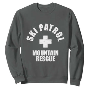 Ski Patrol Mountain Rescue Sweatshirt Winter Slopes Skiing Snowboarding TS11 Dark Heather Print Your Wear