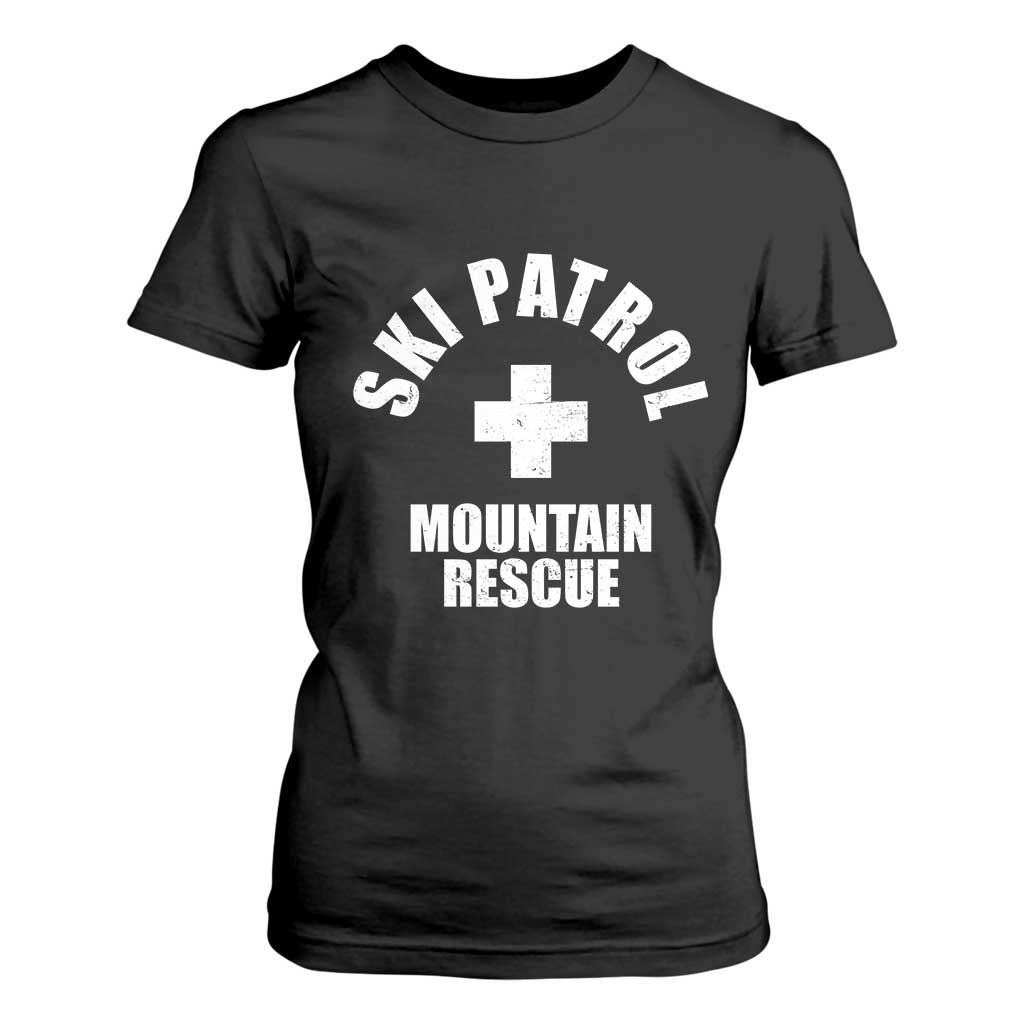 Ski Patrol Mountain Rescue T Shirt For Women Winter Slopes Skiing Snowboarding TS11 Black Print Your Wear