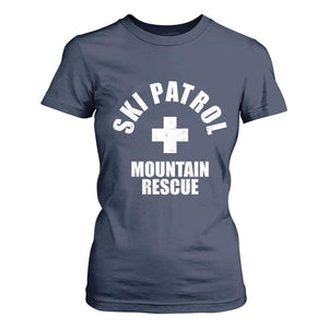 Ski Patrol Mountain Rescue T Shirt For Women Winter Slopes Skiing Snowboarding TS11 Navy Print Your Wear