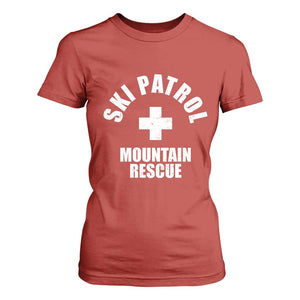 Ski Patrol Mountain Rescue T Shirt For Women Winter Slopes Skiing Snowboarding TS11 Red Print Your Wear