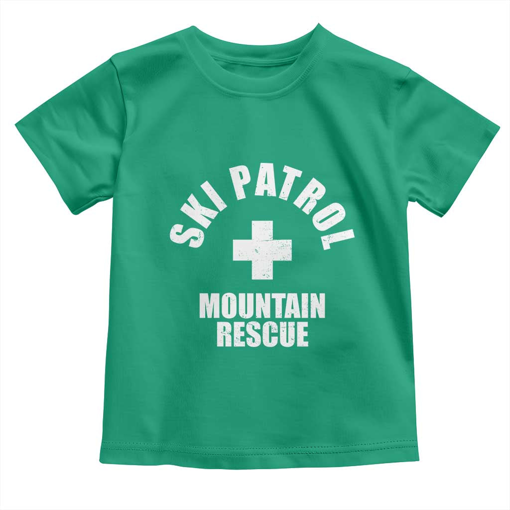 Ski Patrol Mountain Rescue Toddler T Shirt Winter Slopes Skiing Snowboarding TS11 Irish Green Print Your Wear