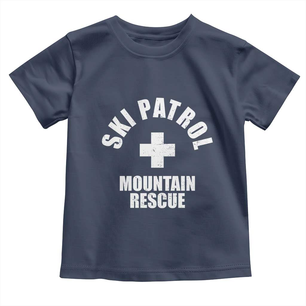 Ski Patrol Mountain Rescue Toddler T Shirt Winter Slopes Skiing Snowboarding TS11 Navy Print Your Wear