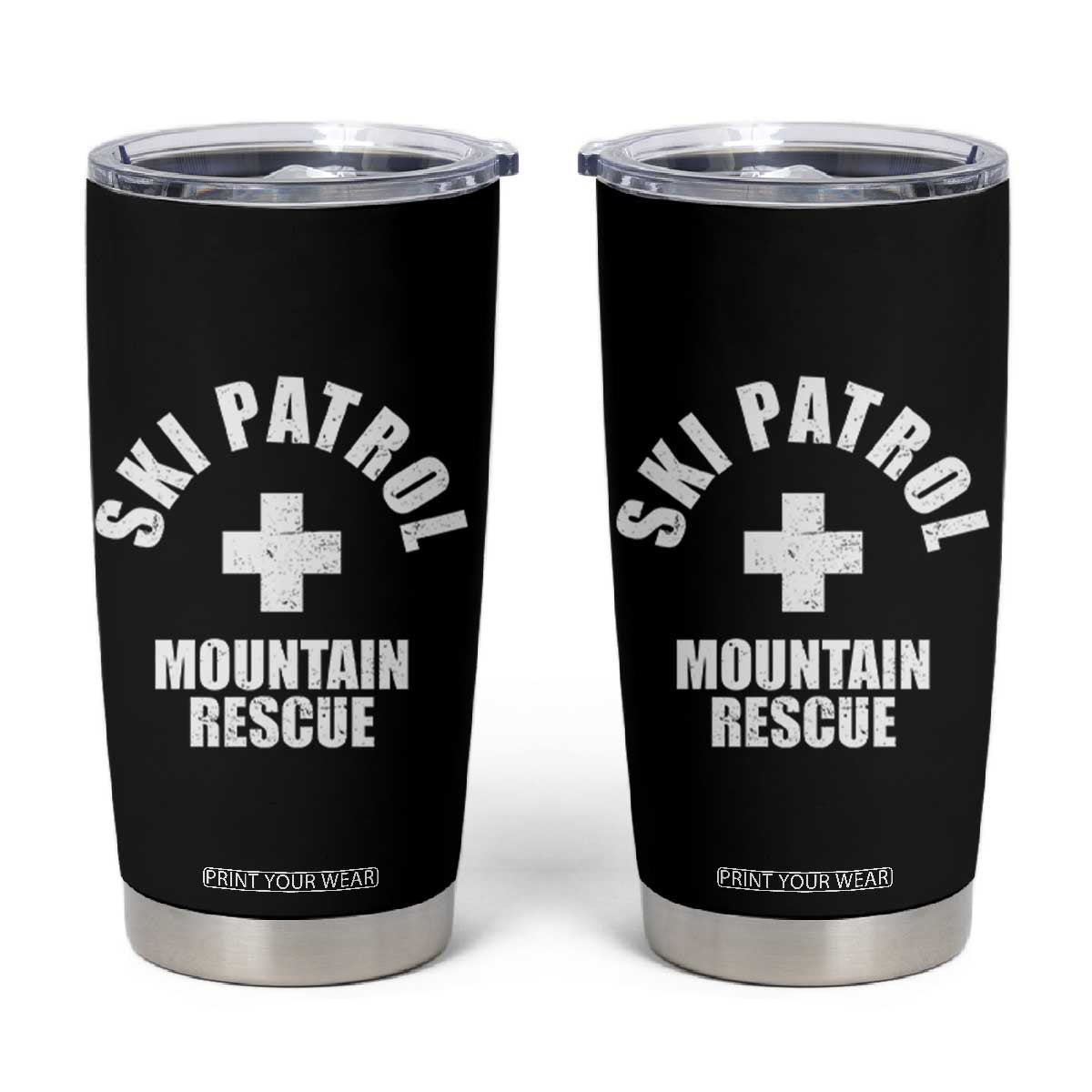 Ski Patrol Mountain Rescue Tumbler Cup Winter Slopes Skiing Snowboarding TS11 Black Print Your Wear