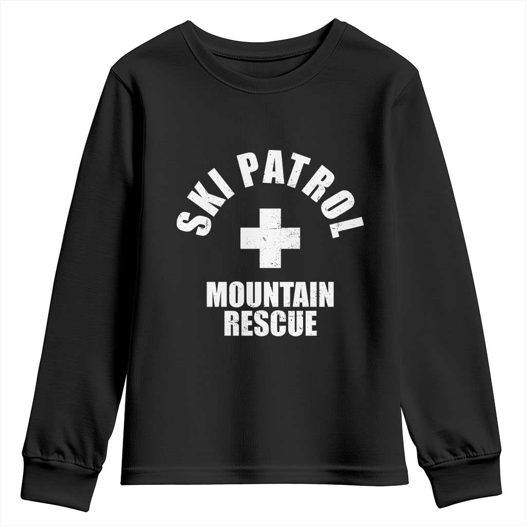 Ski Patrol Mountain Rescue Youth Sweatshirt Winter Slopes Skiing Snowboarding TS11 Black Print Your Wear
