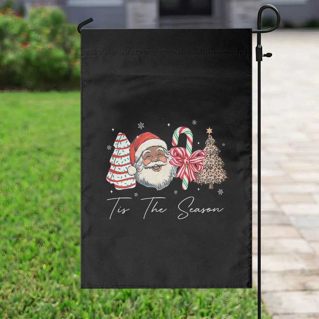Funny Black Christmas Garden Flag Tis The Season African American Santa TS11 Print Your Wear
