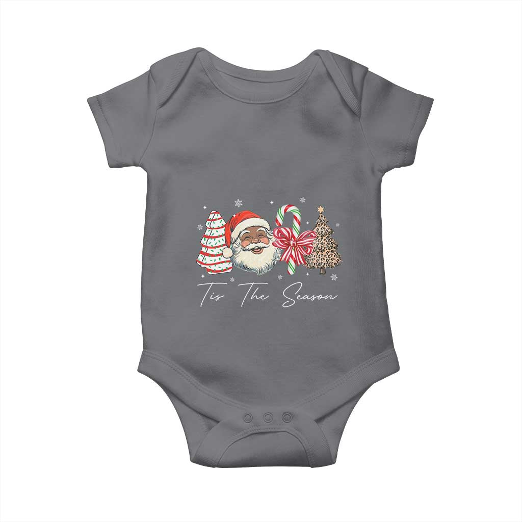 Funny Black Christmas Baby Onesie Tis The Season African American Santa TS11 Charcoal Print Your Wear