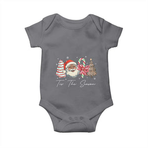 Funny Black Christmas Baby Onesie Tis The Season African American Santa TS11 Charcoal Print Your Wear