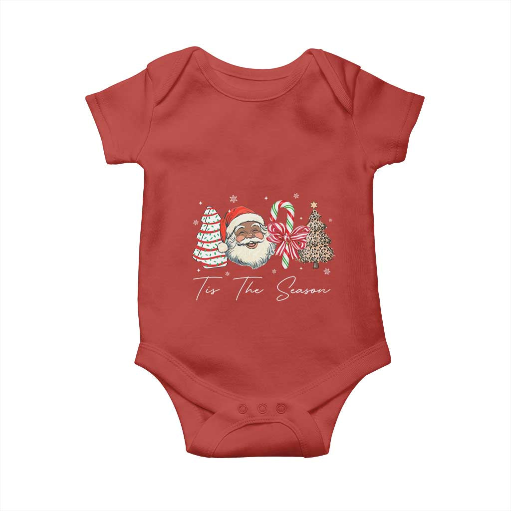 Funny Black Christmas Baby Onesie Tis The Season African American Santa TS11 Red Print Your Wear