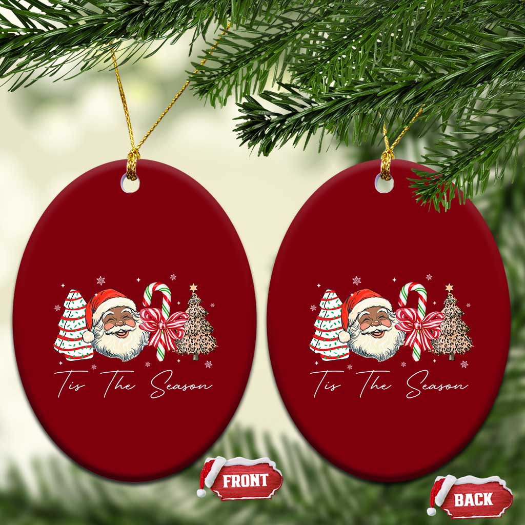 Funny Black Christmas Ceramic Ornament Tis The Season African American Santa TS11 Print Your Wear