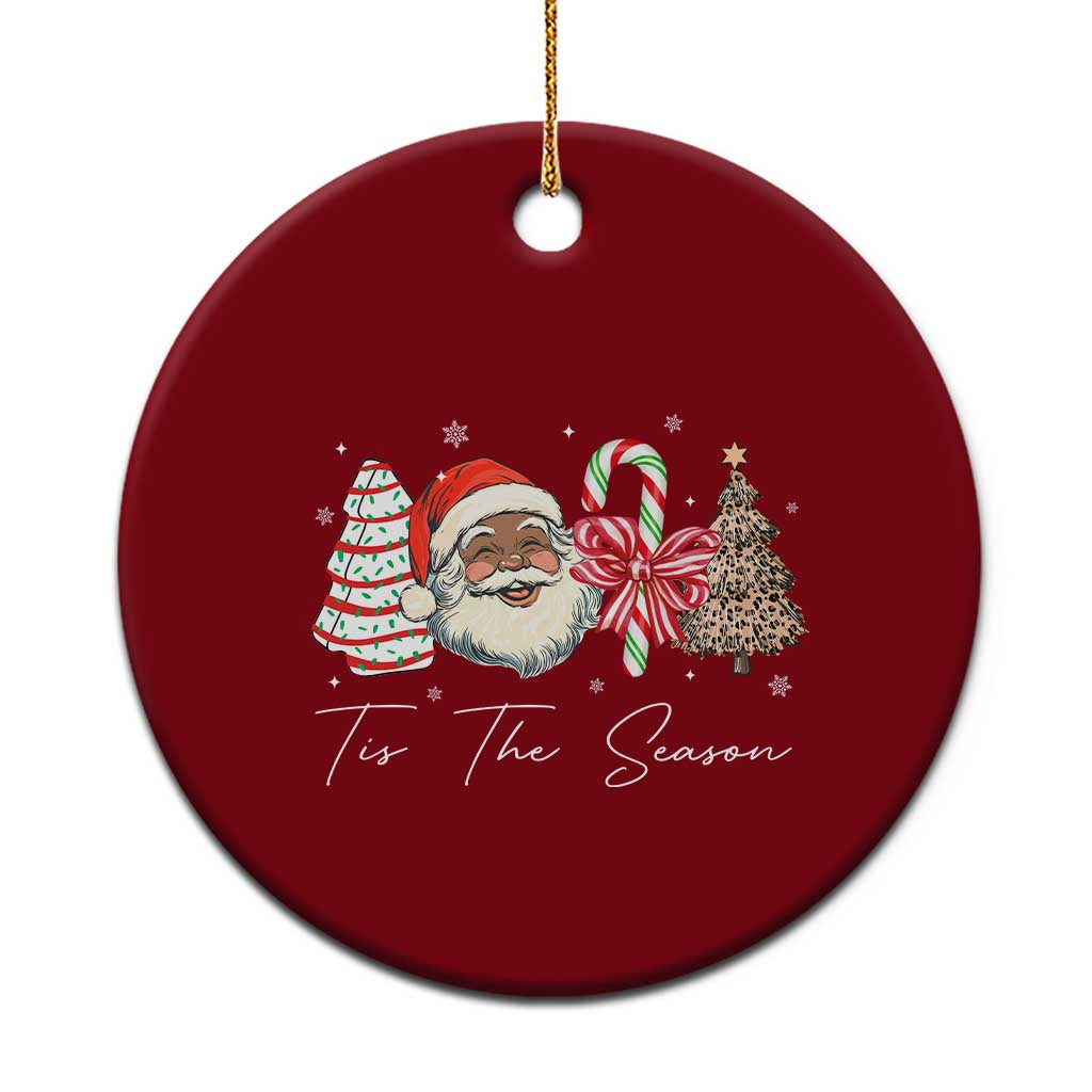 Funny Black Christmas Ceramic Ornament Tis The Season African American Santa TS11 1pc Red Print Your Wear