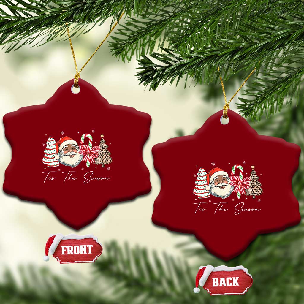 Funny Black Christmas Ceramic Ornament Tis The Season African American Santa TS11 Print Your Wear