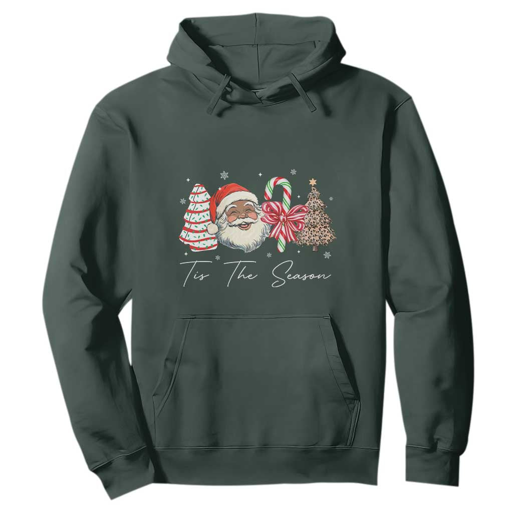 Funny Black Christmas Hoodie Tis The Season African American Santa TS11 Dark Forest Green Print Your Wear