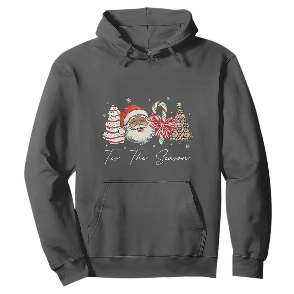 Funny Black Christmas Hoodie Tis The Season African American Santa TS11 Dark Heather Print Your Wear