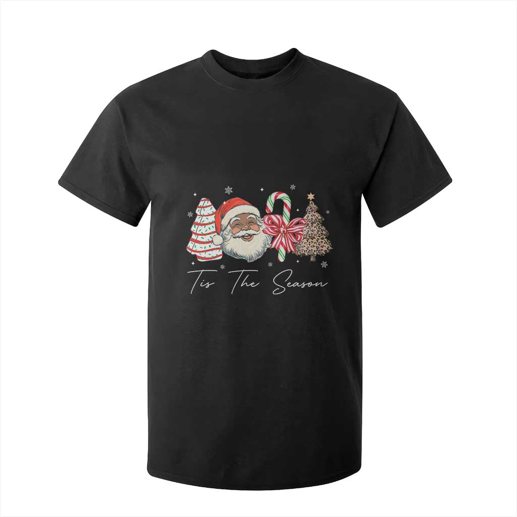 Funny Black Christmas T Shirt For Kid Tis The Season African American Santa TS11 Black Print Your Wear