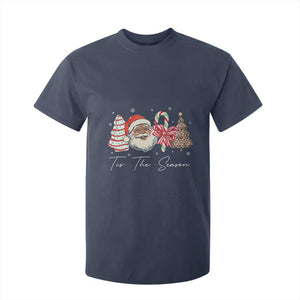 Funny Black Christmas T Shirt For Kid Tis The Season African American Santa TS11 Navy Print Your Wear