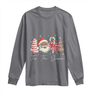 Funny Black Christmas Long Sleeve Shirt Tis The Season African American Santa TS11 Charcoal Print Your Wear