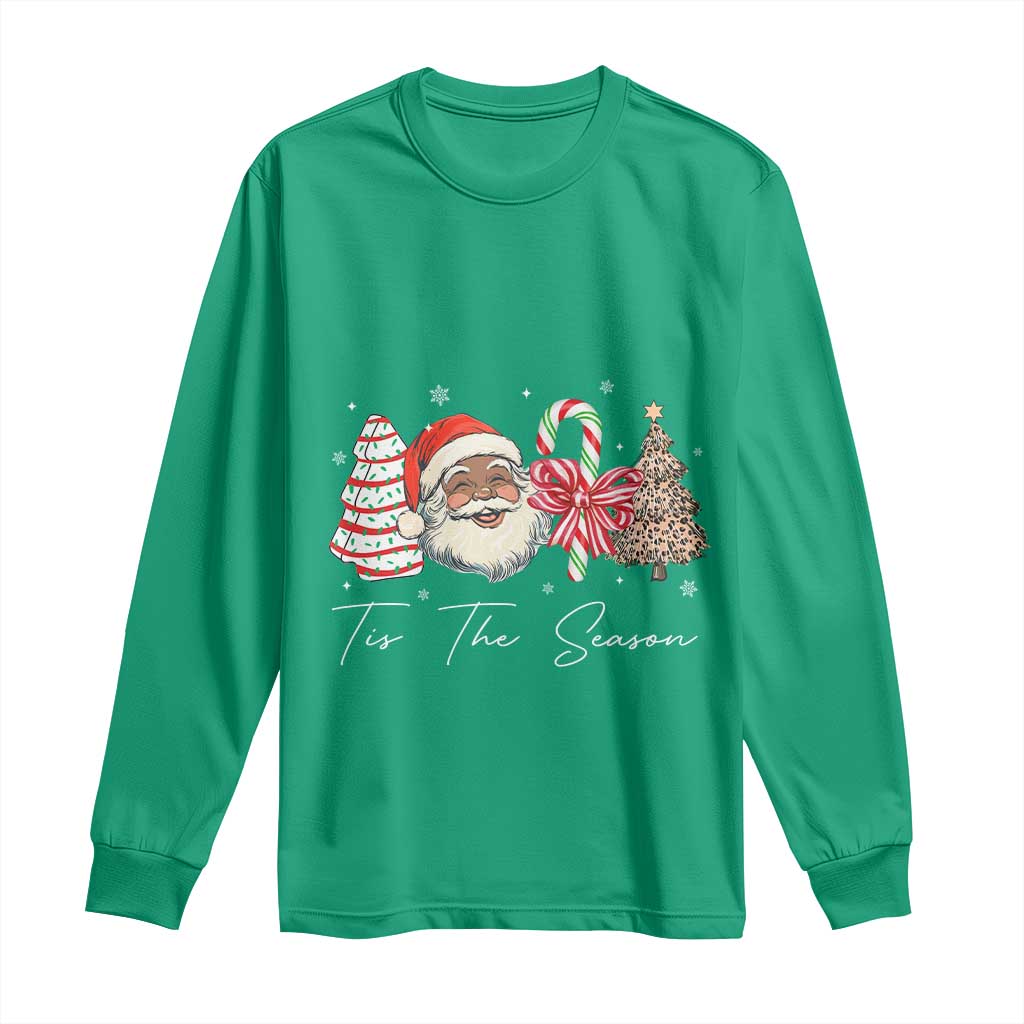 Funny Black Christmas Long Sleeve Shirt Tis The Season African American Santa TS11 Irish Green Print Your Wear