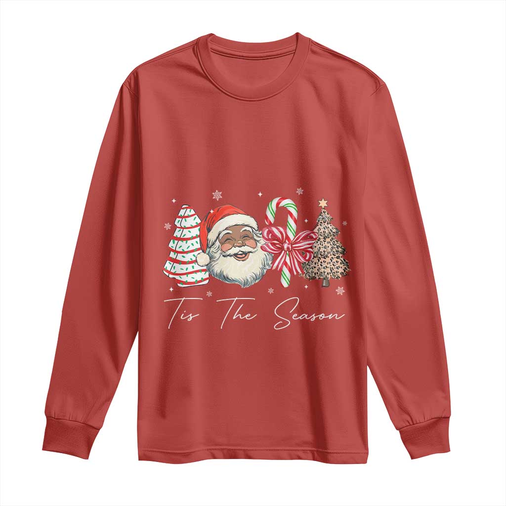 Funny Black Christmas Long Sleeve Shirt Tis The Season African American Santa TS11 Red Print Your Wear